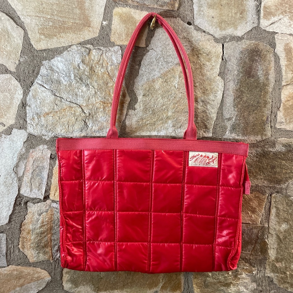 Vintage Stars & Stripes Red Quilted Tote Bag